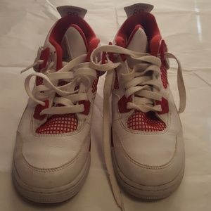 Red and white 5Y Air Jordans
